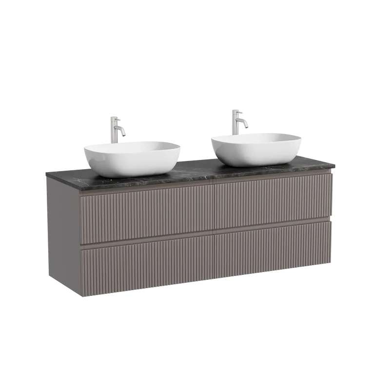 Тумба с раковиной Sancos Snob T 140 doha soft, столешница черный мрамор TT140A1X, раковина CN6009 Sancos — официальный сайт