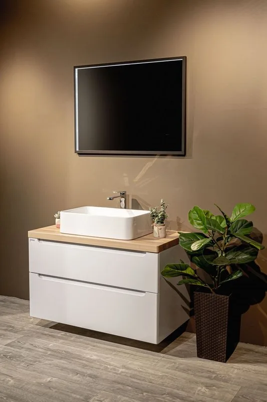 Зеркало Art&Max Aversa 90х65 черное, с LED-подсветкой, 6000К Sancos — официальный сайт