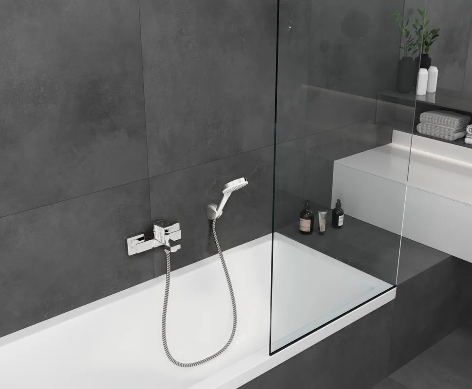 Смеситель для ванны с душем Hansgrohe Vernis Shape 71450000, хром Sancos — официальный сайт