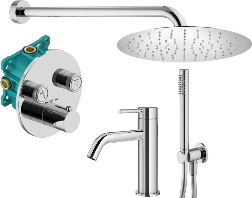 Комплект для ванной Plumberia Selection PSBOX KITPSB02CR53 С ВНУТРЕННЕЙ ЧАСТЬЮ, хром Sancos — официальный сайт