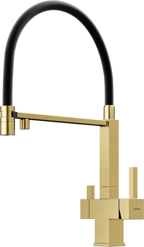 Смеситель для кухни Sancos Moro SC4006BG с гибким изливом, брашированное золото Sancos — официальный сайт