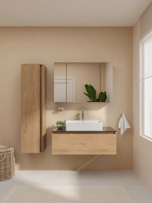 Шкаф-пенал для ванной VitrA Nuo 35 золотой дуб Sancos — официальный сайт