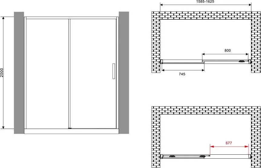 Душевая дверь в нишу Abber Komfort AG93160 160 см, профиль хром, стекло прозрачное Sancos — официальный сайт
