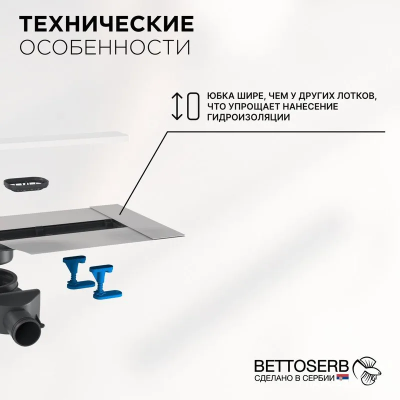 Душевой трап (лоток) BETTOSERB Frameless Line 750 белый матовый Sancos — официальный сайт