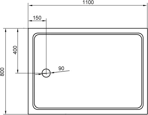 Поддон для душа Cezares Tray TRAY-A-AH-110/80-15-W 110x80, с сифоном Sancos — Оригинал
