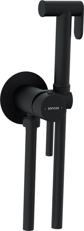 Гигиенический душ Sancos Start SC1001MB со смесителем, С ВНУТРЕННЕЙ ЧАСТЬЮ, черный матовый Sancos — официальный сайт