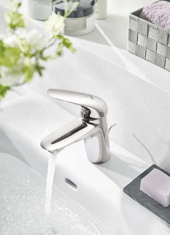 Смеситель Grohe Wave 23581001 с донным клапаном, хром Sancos — официальный сайт
