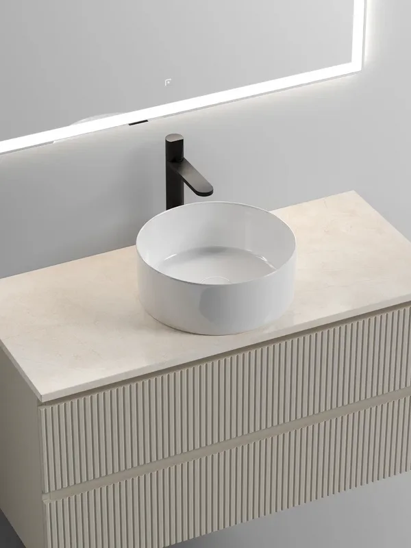 Тумба с раковиной Sancos Snob T 100 см, beige soft, столешница бежевая, раковина CN6032 Sancos — официальный сайт