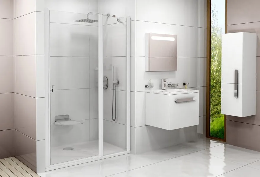 Душевая дверь в нишу Ravak Chrome CSD2-120 Transparent, профиль белый Sancos — официальный сайт