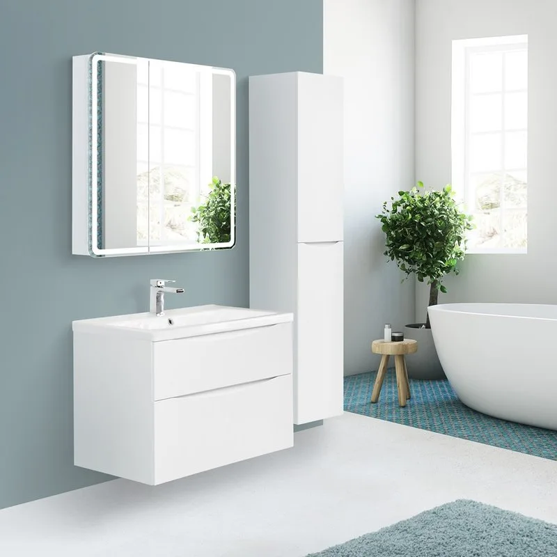 Зеркало-шкаф BelBagno Marino SPC-MAR-800/800-2A-LED-TCH с подсветкой Sancos — официальный сайт