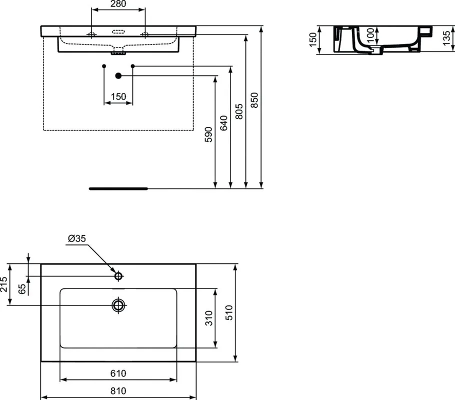 Мебельная раковина Ideal Standard Extra T436201 Sancos — официальный сайт