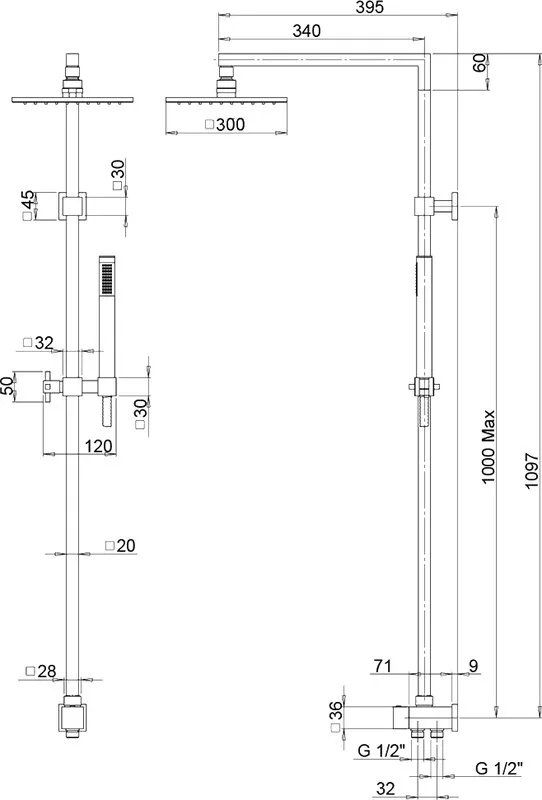 Душевая стойка Paini RS 50CR191ARQ2P3 Sancos — официальный сайт