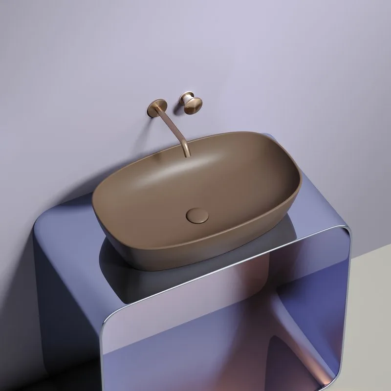 Накладная раковина Ceramicanova Element CN6049MDB темно-коричневая матовая Sancos — официальный сайт