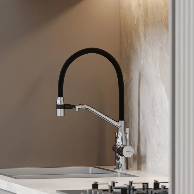 Смеситель для кухни Sancos Orta SC4008CH с гибким изливом, хром Sancos — официальный сайт
