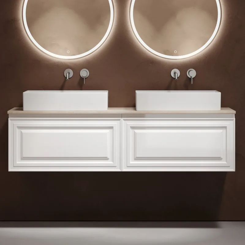 Тумба с раковиной Sancos Very 160 bianco, столешница бежевая TT160A2, раковина CN6070 Sancos — официальный сайт
