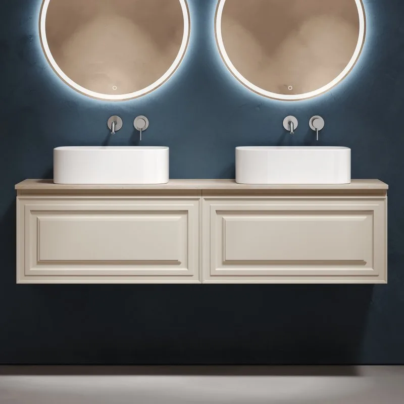 Тумба с раковиной Sancos Very 160 beige soft, столешница бежевая TT160A2, раковина CN6052 Sancos — официальный сайт