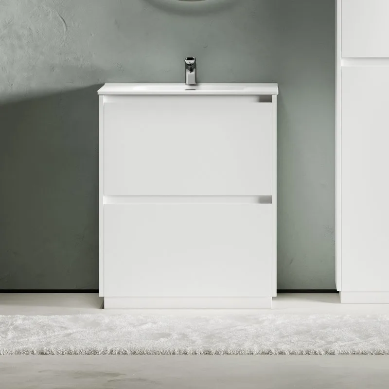 Тумба с раковиной Sancos Libra Floor 70 белый глянец, белая раковина CN7007 Sancos — официальный сайт