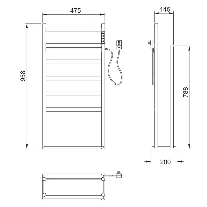 Полотенцесушитель электрический Wonzon & Woghand WW-A407-MB черный матовый Sancos — официальный сайт