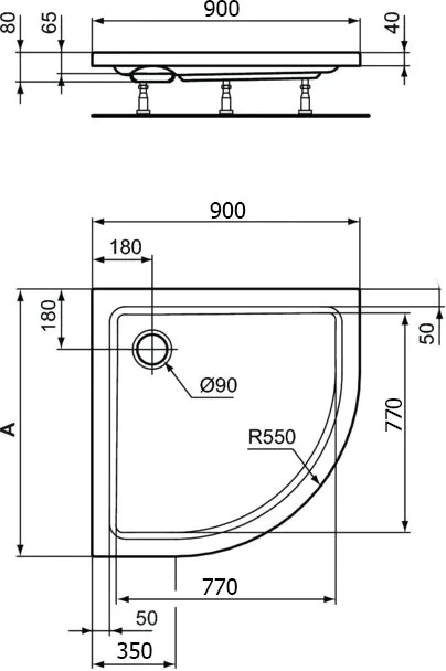Поддон для душа Ideal Standard Hotline 90x90 сегментный Sancos — официальный сайт
