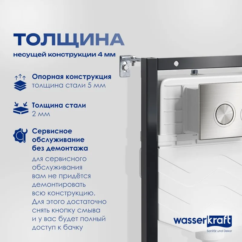 Система инсталляции для унитазов Wasserkraft Aller 10TLT.010.ME.BN01, с кнопкой смыва никель Sancos — официальный сайт