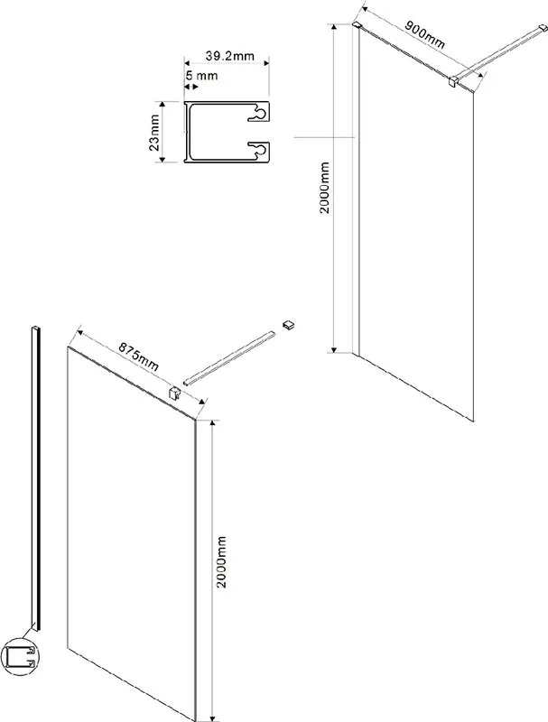 Душевая перегородка Vincea Walk-in VSW-1H900CGB 90 см, профиль матовый чёрный, стекло тонированное Sancos — официальный сайт