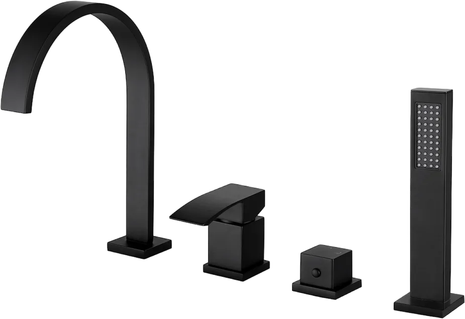 Смеситель на борт ванны Abber Wasserfall AF8613B, черный Sancos — официальный сайт