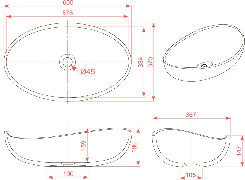 Накладная раковина Montebianco Onda 11020 Sancos — официальный сайт