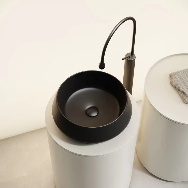 Раковина накладная Ceramicanova Maya круглая 40 см цвет черный матовый CN12004MB Sancos — официальный сайт