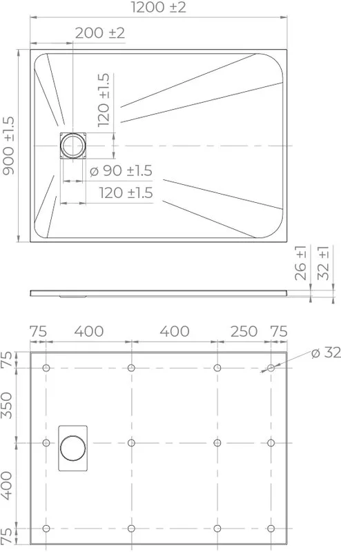 Поддон для душа RGW TSS W 120x90 Sancos — официальный сайт