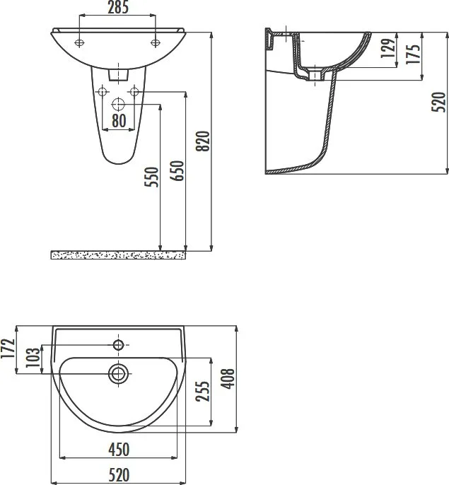 Раковина Creavit Oval TP155-00CB00E-0000 белая глянцевая Sancos — официальный сайт