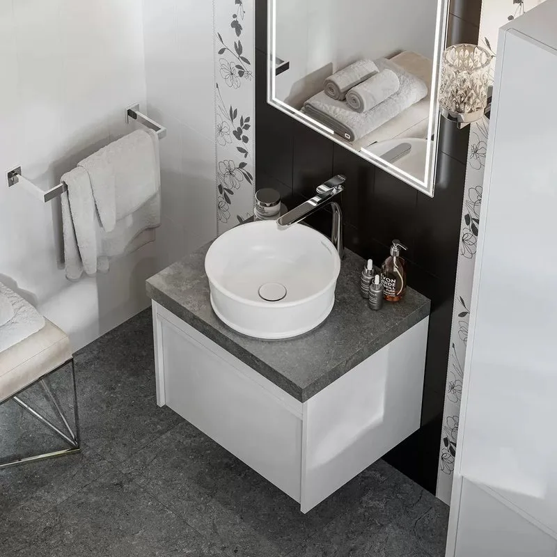 Тумба под раковину без столешницы KERAMA MARAZZI Modula 60 подвесная, глянцевая белая Sancos — официальный сайт