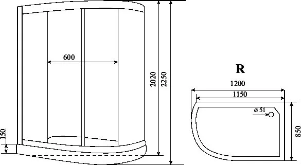 Душевая кабина Timo Standart T-6602SRF Silver Fabric R с низким поддоном Sancos — официальный сайт