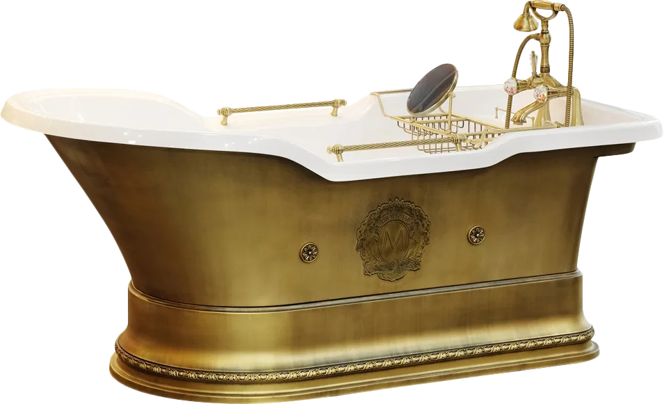 Ванна из искусственного камня Migliore Impero 26173 180x85 см, отдельностоящая, с ручками, со сливом Sancos — официальный сайт
