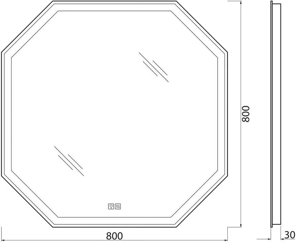 Зеркало BelBagno SPC-OTT-800-800-LED-TCH-WARM с подсветкой Sancos — официальный сайт