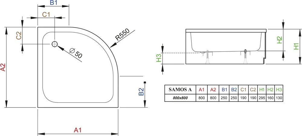 Поддон для душа Radaway Samos A800 Sancos — официальный сайт