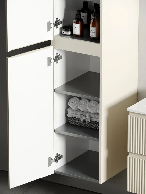 Шкаф-пенал для ванной Sancos Snob R 35 см, универсальный, Beige soft (капучино) Sancos — официальный сайт