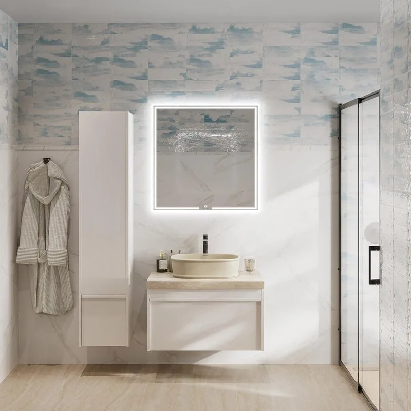 Шкаф-пенал для ванной KERAMA MARAZZI Modula 165 белый глянцевый Sancos — официальный сайт