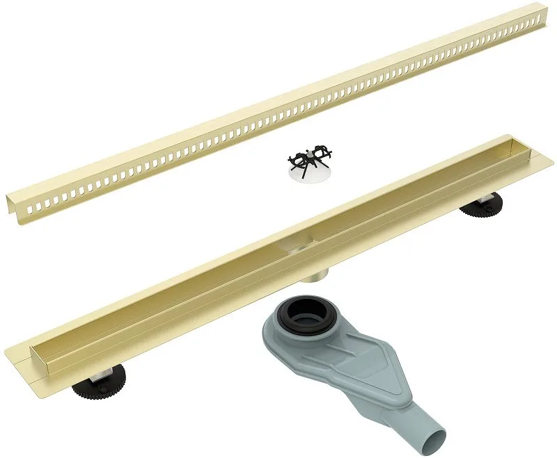 Душевой трап (лоток) Esbano Slim Side, 60 cм, матовое золото Sancos — официальный сайт