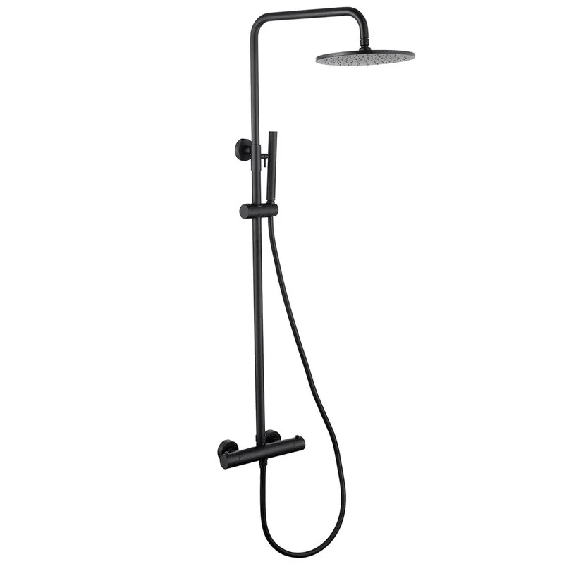 Душевая стойка Abber Wasser Kreis AF8160B, матовая черная Sancos — официальный сайт