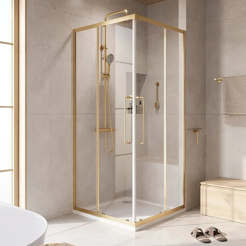 Душевой уголок Cezares Relax RELAX-304-A-2-90-C-BORO 90x90, профиль брашированное золото Sancos — официальный сайт