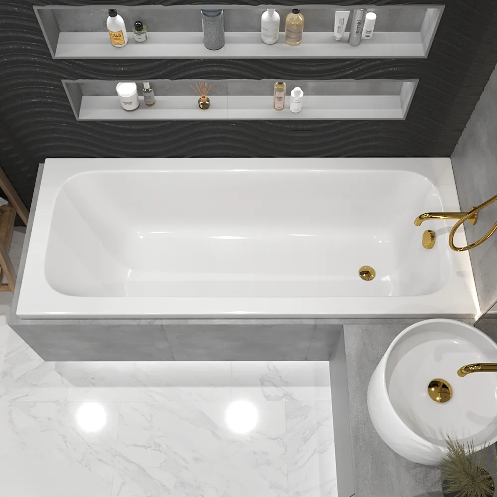 Акриловая ванна WHITECROSS Vibe 170x70 см, пристенная, белая Sancos — официальный сайт