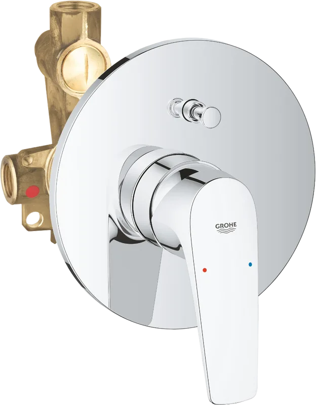 Встраиваемый смеситель Grohe BauFlow 29113000 С ВНУТРЕННЕЙ ЧАСТЬЮ  хром Sancos — официальный сайт