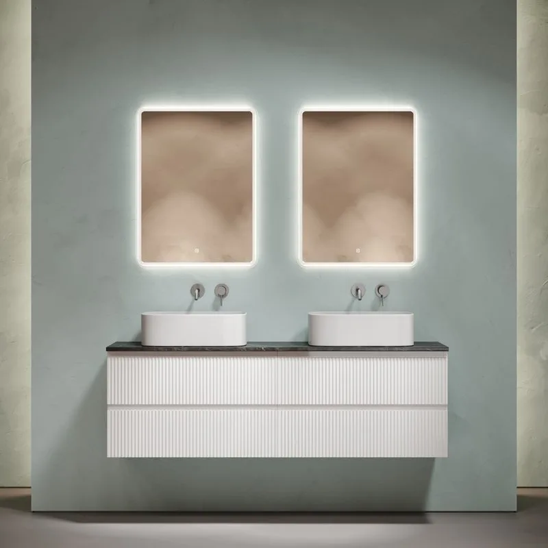 Тумба с раковиной Sancos Snob R 160 bianco, столешница черный мрамор TT160A1, раковина CN6052 Sancos — официальный сайт