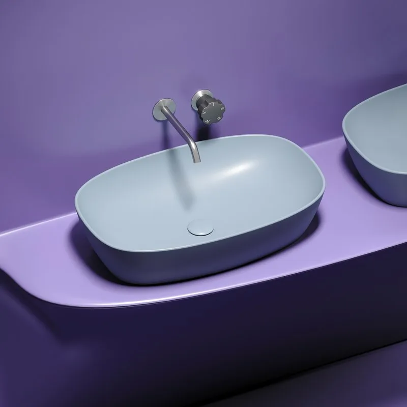 Накладная раковина Ceramicanova Element CN6049MHL серо-голубая матовая Sancos — официальный сайт