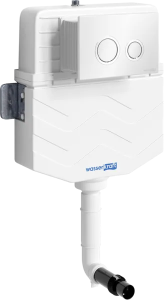 Смывной бачок скрытого монтажа Wasserkraft Aller 10TLT.031.ME.WH01, с кнопкой смыва белой, хром