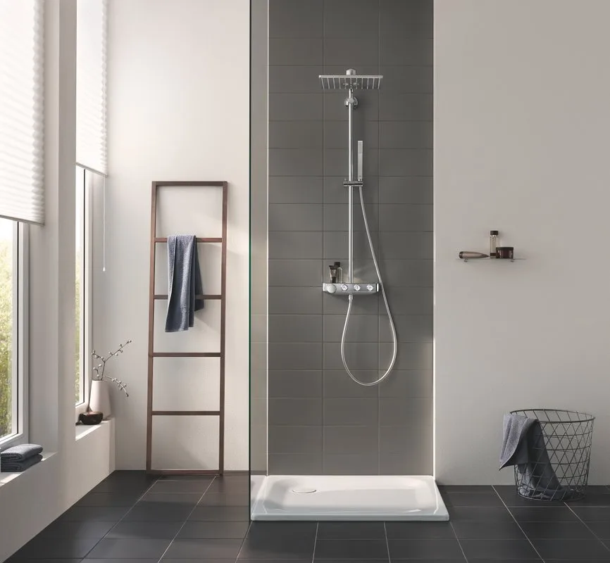 Душевая стойка Grohe Euphoria SmartControl 310 Duo Cube 26508000, с термостатом Sancos — официальный сайт