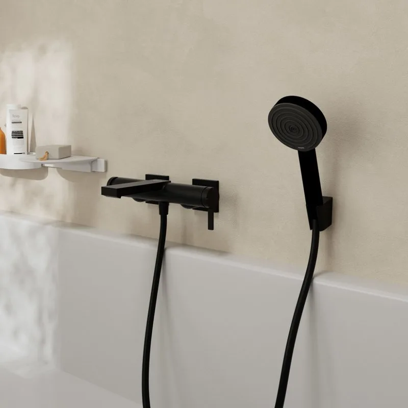 Смеситель для ванны с душем Hansgrohe Tecturis E 73420670, матовый черный Sancos — официальный сайт