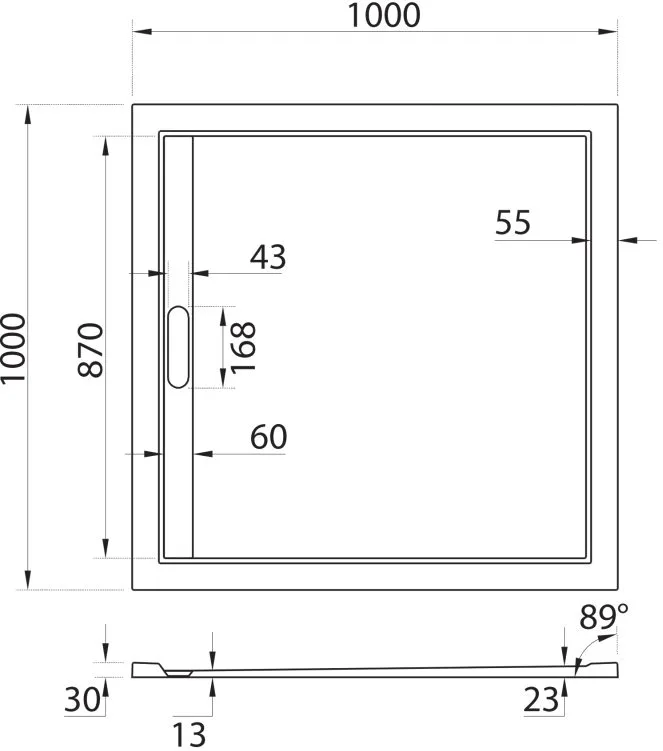 Поддон для душа Cezares TRAY-AS-A-100-30-W 100x100, белый Sancos — официальный сайт