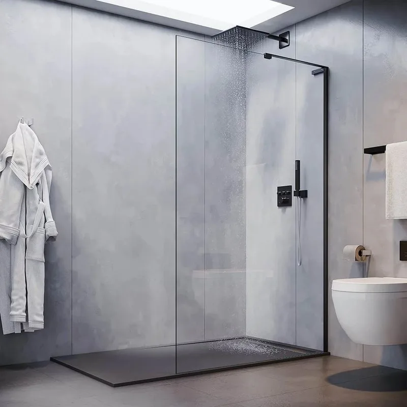 Душевая перегородка Veconi Korato KR77B-120-01-C8 120 см, профиль матовый черный Sancos — официальный сайт