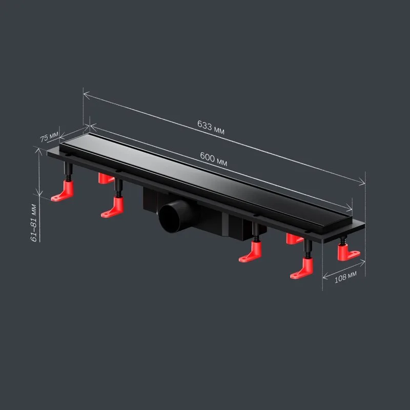 Душевой трап (лоток) AM.PM PrimeFlow Tile 60 см, черный матовый Sancos — официальный сайт